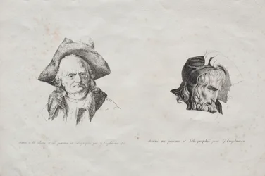 Kokoelma litografisia esseitä: Kaksi päätä, 1816.
