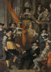 Amsterdamin XVIII piirin upseerit ja muut kaupunginosakaartilaiset