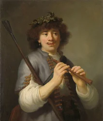 Rembrandt paimenena sauvan ja huilun kanssa, 1636