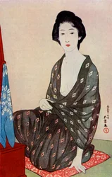 Japanilainen nainen kesävaatteissa, 1920 1930.