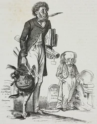 Miksi ottaa kuono pois eläimiltä?, karikatyyri Jean-Jacques Grandville (1803-1847), litografia Gaetano Riccio Poliorama Pittorescosta, n:o 38, 30. huhtikuuta