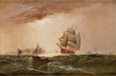 Laivoja New Yorkin satamassa, 1891