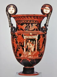 Apulian punahahmoinen voluttikraatteri, n. 375-350 eKr. (keraaminen)