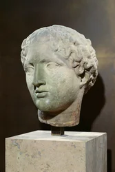 Jumalattaren, "Tete Laborden" pää, Parthenonista, Ateena, n. 447-432 eKr. (marmori)