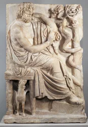 Relief istuva mies (The Lansdowne Homer), noin 75 eKr. (marmori)