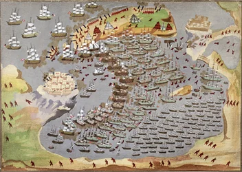 Navarinon taistelu 20. lokakuuta 1827, Kreikan vapaussodan kuvitetusta historiasta
