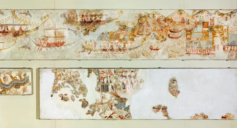 Meriretkiä, Akrotiri-fresco, Thera (nykyään Santorini), Kreikka, minolainen sivilisaatio