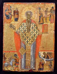 St. Charalambos, ikoni, Makedoniasta, 1500-luvun loppu (tempera paneelissa)