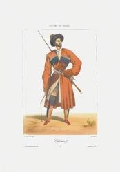 Kabardin mies Kuvasta: Kaukasuksen kohtauksia, maisemia, tapoja ja pukuja, 1840