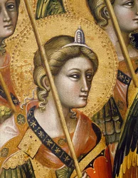 Enkelihierarkiat, kirjoittanut Guariento di Arpo (aktiivinen 1338, kuollut 1367 tai 1370), tempera paneelissa. Yksityiskohdat.