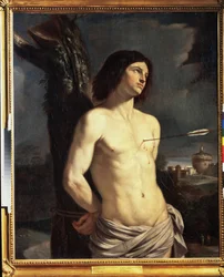 ""Pyhä Sebastian"" Giovanni Francesco Barbierin maalaus Il Guercino (Le Guerchin) (1591-1666)