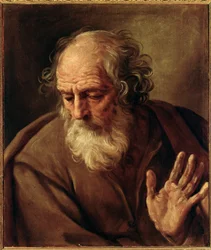 Pyhän Joosefin muotokuva. Il Guidoksi kutsutun Guido Renin (1575-1642) maalaus, 1640-1642. Mitat: 65 x 53 cm. Rooma, Galleria Nazionale d