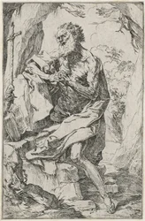 Saint Jerome (etsaus paperille)