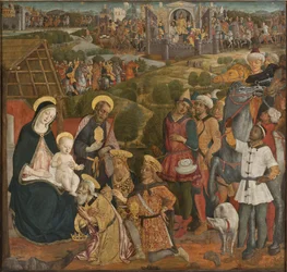 The Adoration of the Magi - The Adoration of the Magi, kirjoittanut Cozzarelli, Guidoccio di Giovanni (1450-1517). Tempera ja öljy kankaalle. Mitat: 168 x 176 cm. Tukholman kansallismuseo