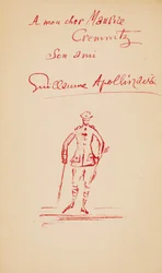 Omistuskirjoitus Maurice Cremnitzille teoksesta ”Murhattu runoilija”, 1916