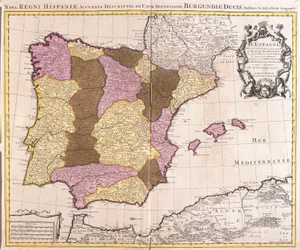 Iberian niemimaan, Portugalin kuningaskunnan ja Espanjan kartta