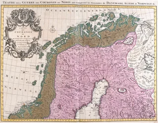 Pohjoismaiden sekä Tanskan, Ruotsin ja Norjan kuningaskuntien kartta