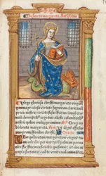 Painettu tuntikirja (Rooman käyttö): fol. 110r, Pyhä Margareta.
