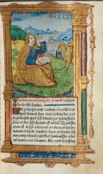 Painettu tuntikirja (Rooman käytössä): fol. 17r, Pyhä Johannes Patmoksella.