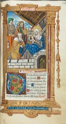 Painettu tuntikirja Rooman käyttö: fol. 38r, Maagien palvonta, 1510.