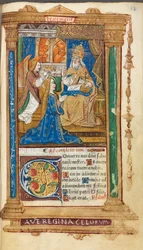 Painettu roomalaisen käytännön mukainen hetkipalveluskirja: fol. 45r, Neitsyen kruunaus, 1510.