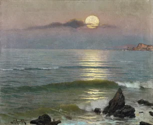 Moonlight - Gómez Gil, Guillermo (1862-1942) - n. 1910 - Öljy kankaalle - 43x53 - Carmen Thyssen Museum, Málaga
