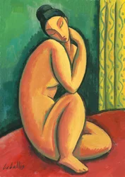 Modiglianin alaston, 2010 (guassi paperille)