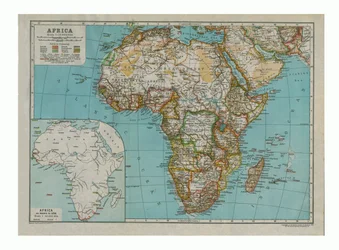 Afrikan kartta, vuosi 1910