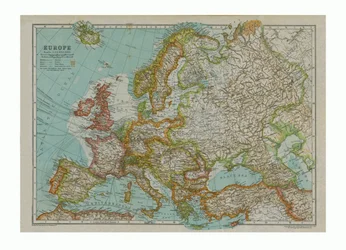 Euroopan kartta, vuodelta 1910