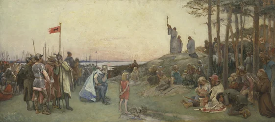 Ansgar saarnaa kristinuskoa, 1889