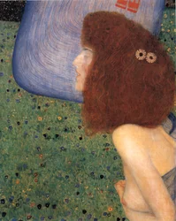 Klimt - Tyttö sinisen hunnun kanssa, noin 1902-1903.