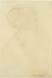 Opinnäytetyö "Morsian", n.1917-18 (lyijykynä paperille).