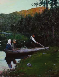 Sunnuntai-ilta järven rannalla