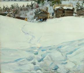 Vuoristotila talvimaisemassa
