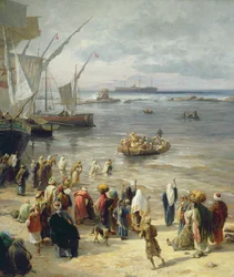 Jaffa, turkkilaisten sotilaiden värväys Palestiinassa, 1888 (oikea yksityiskohta numerosta 226323)