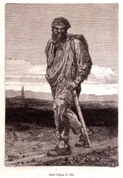 Jean Valjean Victor Hugon teoksessa "Kurjat", Brionin kuvittama, julkaisijat Hetzel ja Lacroix