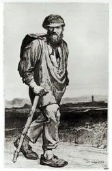 Jean Valjean, kuvitus Victor Hugon teoksesta "Kurjat" (1802-85), 1862