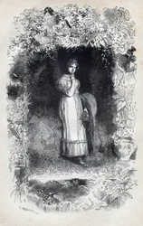 Muotokuva rakastuneesta Fantinesta, Tholomyes - Gustave Brionin (1824-1877) kuvitus Victor Hugon (1802-1885) "The Miserables - Ensimmäinen osa: Fantine" -kuvaan 1862