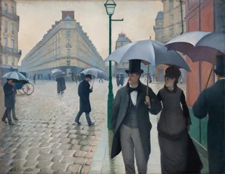 Pariisin katu sadepäivänä, 1877