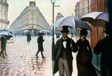 "Pariisin katu sateisella säällä", 1877.