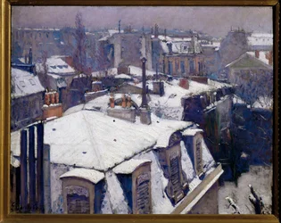Snow on roofs (maalaus kankaalle)