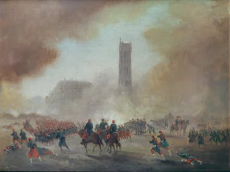 Pariisin kommuuni: taistelut Tour Saint-Jacquesin edessä, 1871