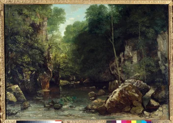 Katettu puro, joka tunnetaan sisäänkäyntinä Vallée du Puits-Noiriin, Doubs: hämärän vaikutelma. 1865. Mitat: 0,94 x 1,35 m. Pariisi, Musée d