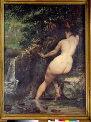Lähde eli kylpijätär lähteellä. Gustave Courbet
