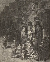 Gustave Doré - Wentworth Street Whitechapel - Lontoo, pyhiinvaellusmatka