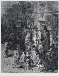 A Street in Whitechapel – Gustave Doren ”” Lontoossa”.