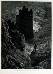 Croque-Mitaine; 1863 kuvitus, Gustave Dore (1832 1883); Ranskalainen taiteilija, taidegraafikko, kuvittaja. Croque-Mitaine (Bogeyman) on ilkeä hahmo, joka esitettiin lapsille pelotellakseen heitä ja tehdäkseen niistä viisaampia.