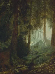 Hirvi metsämaisemassa