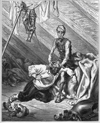 Don Quijote saa Sancho Panzan maistamaan kallisarvoista aistibalsamiaan parantamaan heidät kaikista vaivoista - Miguel Cervantesin "Don Quijote de la Manchasta"