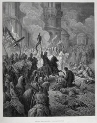 Gustave Dorén ristiretkeläisten saapuminen Konstantinopoliin neljännen ristiretken aikana.
